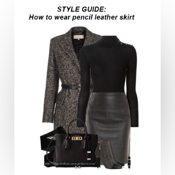 DANIER Soft & Buttery Genuine Leather Pencil Skirt Size 6 - Picture 3 of 12